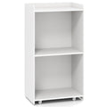 Rolling Podium Stand with 2 Shelves and Lockable Wheels