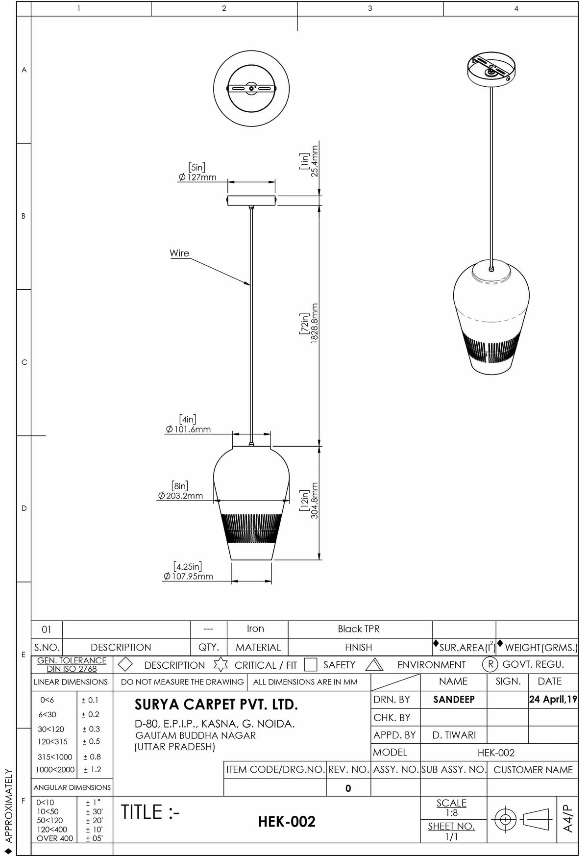Ravensworth Ceiling Light - Clearance