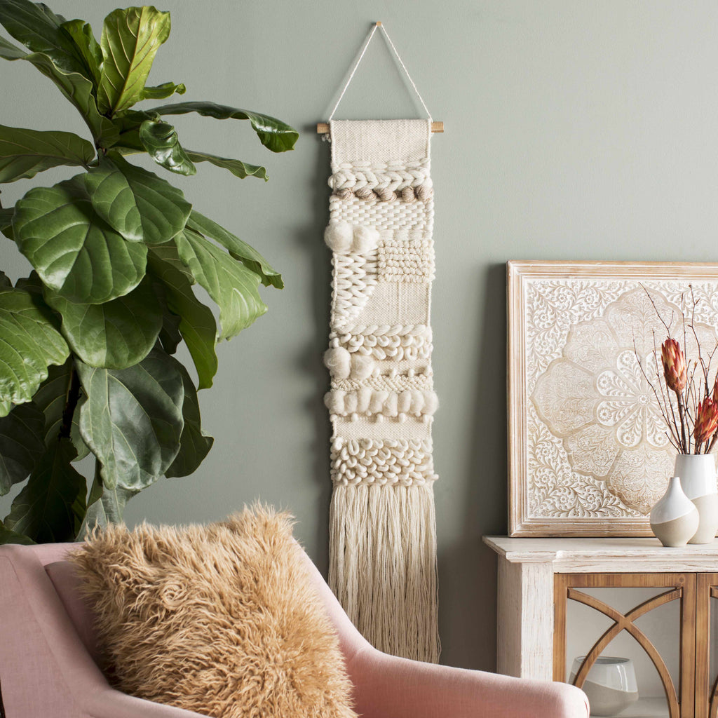 Riverwatch Ivory Woven Patterned Wall Hanging