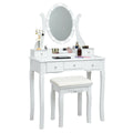 10 Dimmable Lights Vanity Table Set with Lighted Mirror and Cushioned Stool
