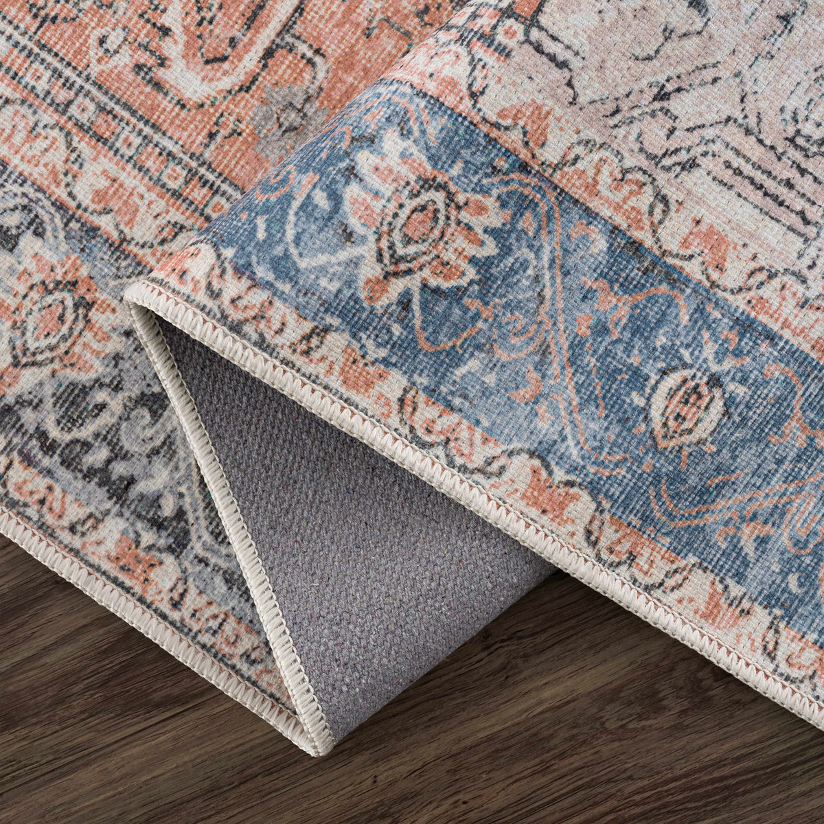 Rosman Distressed Washable Area Rug