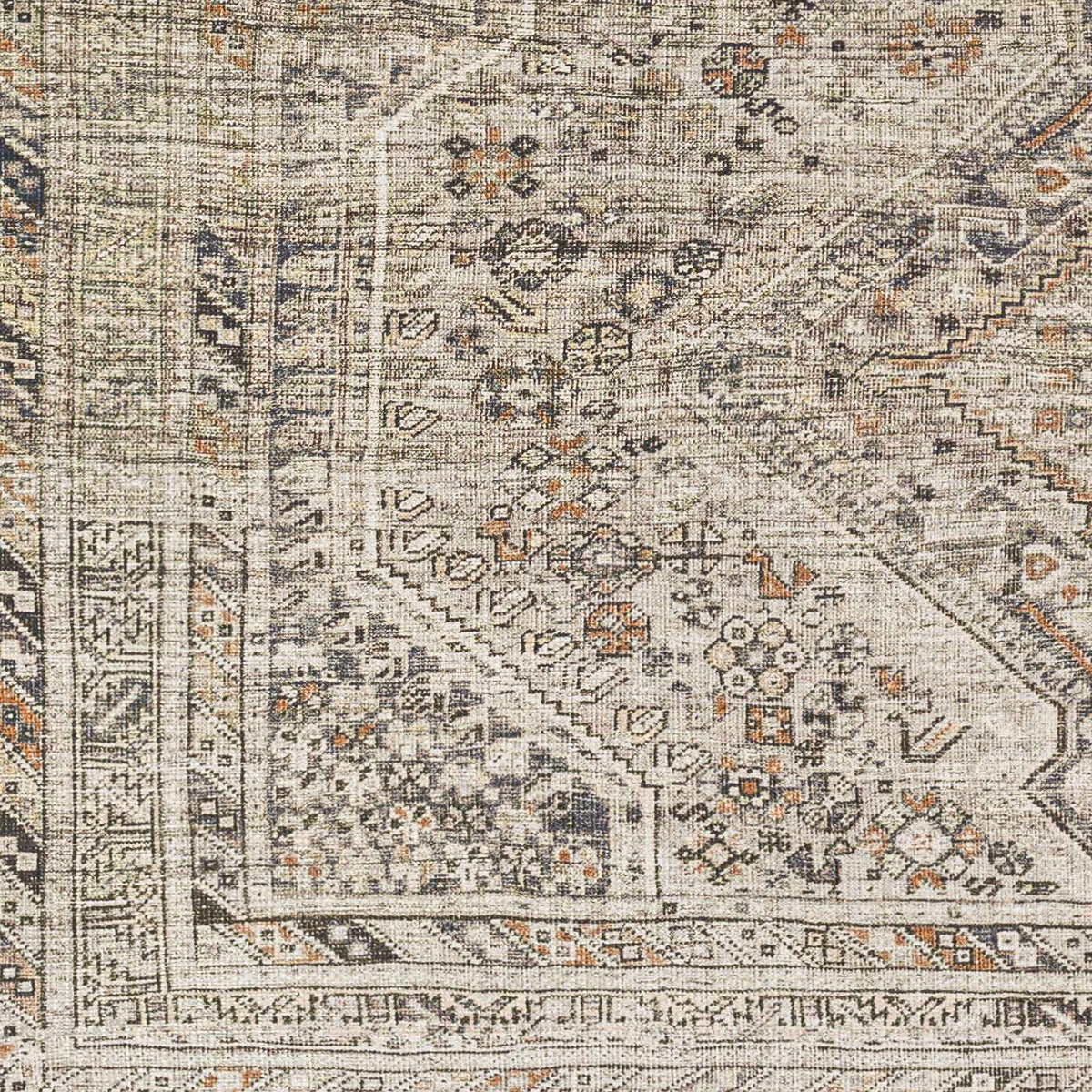 Barny Beige Flat Pile Washable Rug