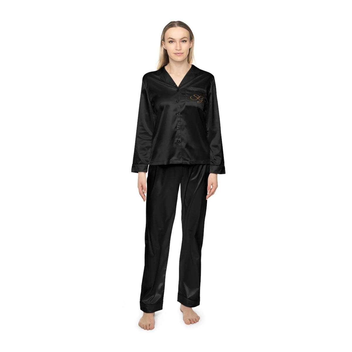 SG Embroidered Resort Style Silk Pajamas