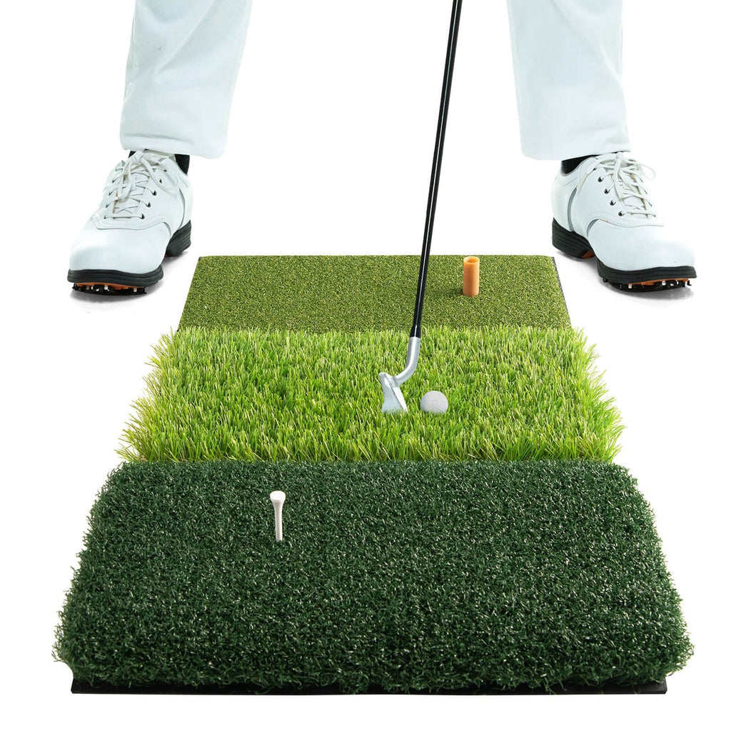 3-in-1 Golf Hitting Mats with 3 Rubber Tees