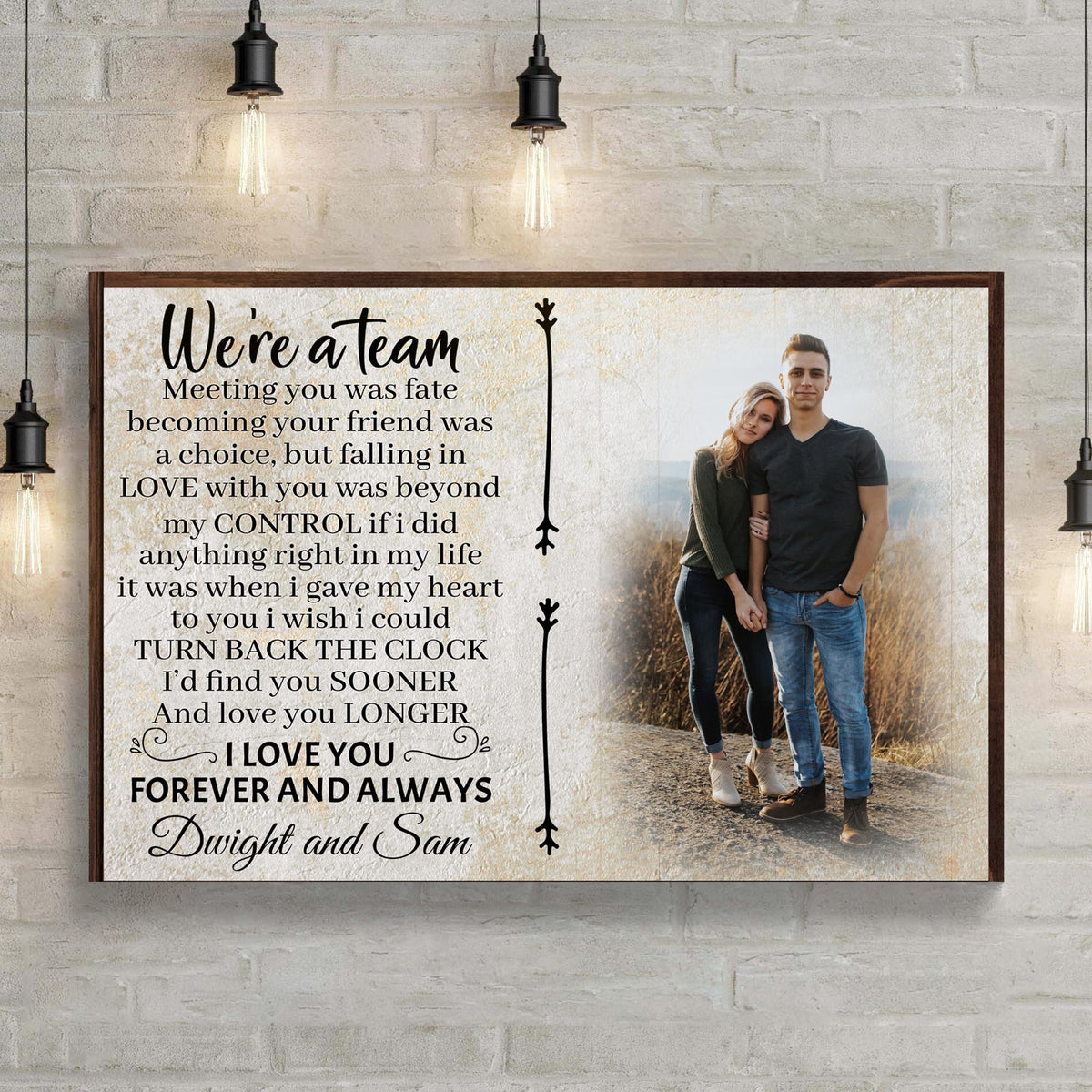 We're A Team Couple Sign V