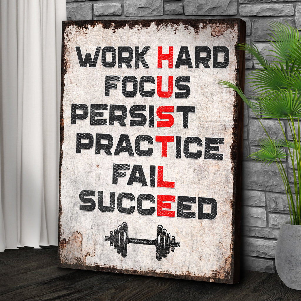 HUSTLE Motivational Portrait Sign II