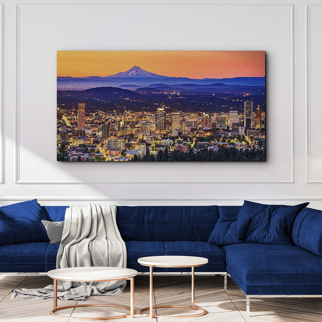 Portland Oregon Skyline Canvas Wall Art
