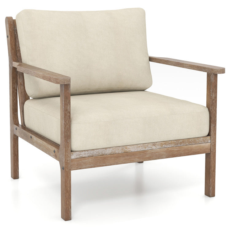 Modern Accent Chair & Tempered Glass Oval Side Coffee Table Set