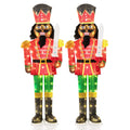 Set of 2 5 FT Lighted Christmas Nutcracker with Glitter Sword