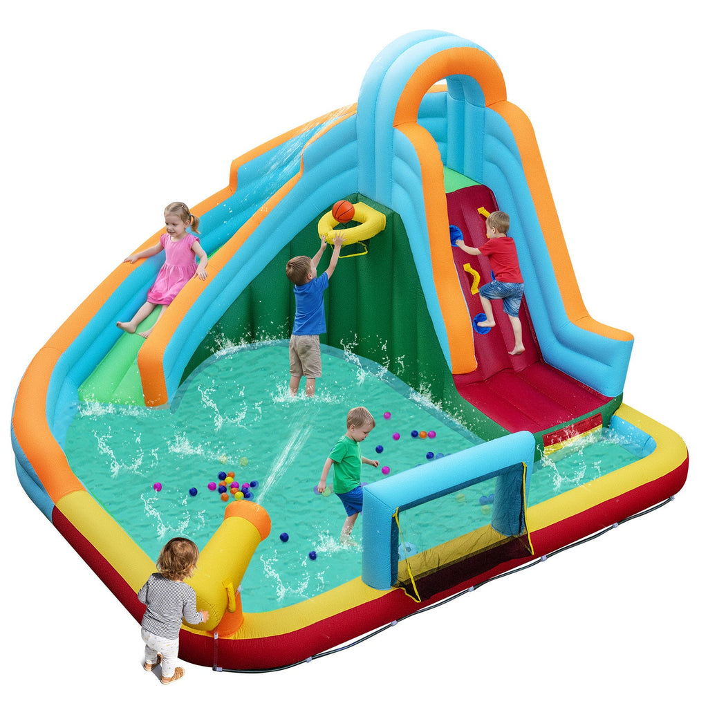 Inflatable Water Slide Park 6-in-1 Giant Bounce House without Blower costway5