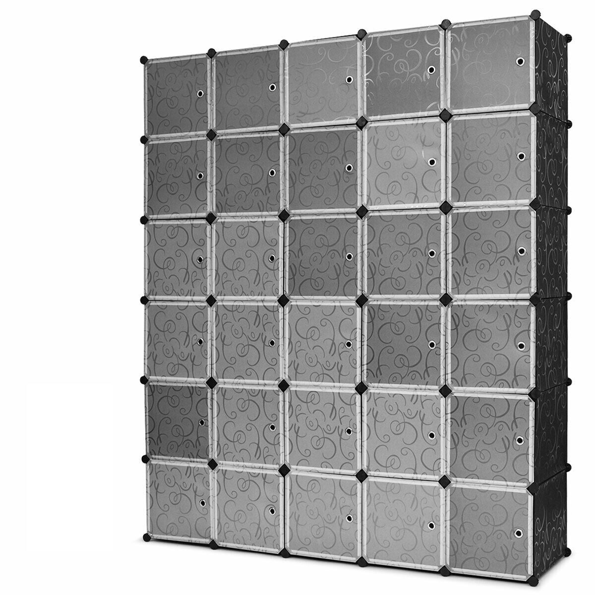 DIY 30 Cube Portable Closet Clothes Wardrobe Cabinet