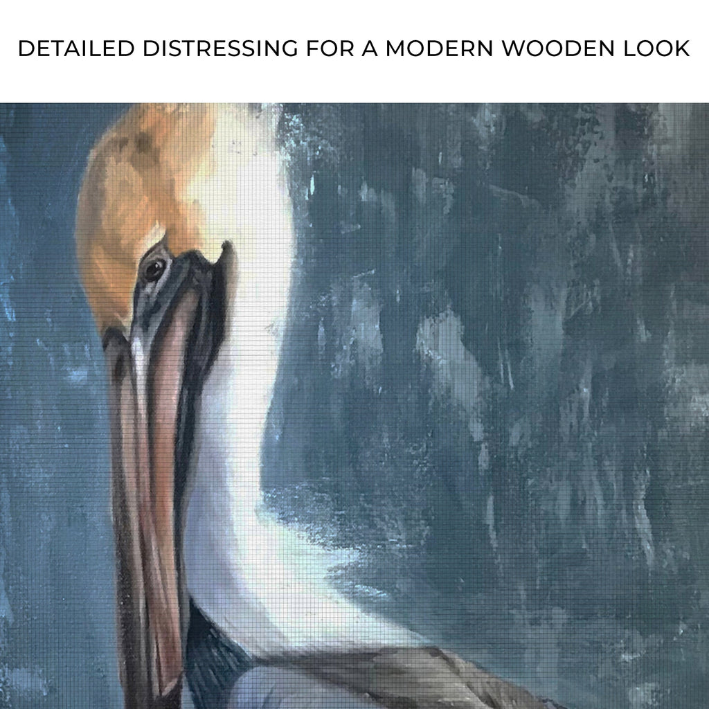 Pelican Painting "The Fish Catcher" Canvas Wall Art II